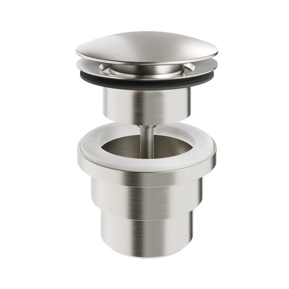 Crosswater Clover Brushed Stainless Steel Click Clack Basin Waste Cut Out